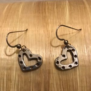 Recycled Sterling Silver heart earrings.
